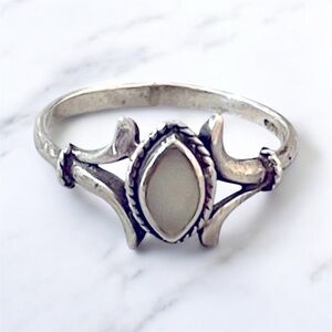 Vintage silver agate ring size 7.5